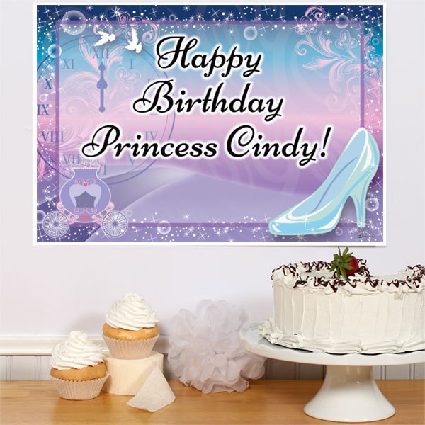 Princess Cinderella Party Sign, Editable PDF Printable by Birthday Direct