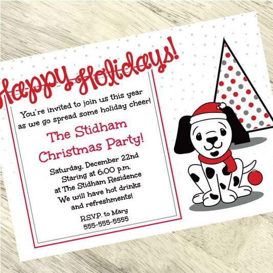 Christmas Dog Party Invitation, 5x7-in, Editable PDF Printable by Birthday Direct