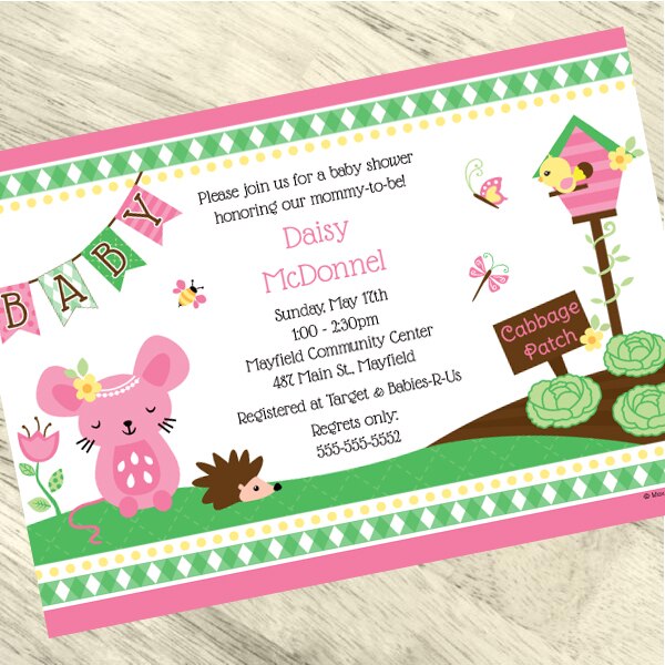 Little Garden Baby Shower Invitation, 5x7-in, Editable PDF Printable by Birthday Direct