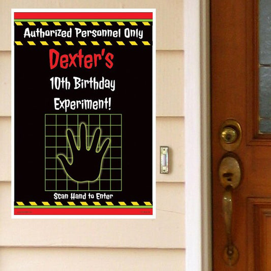 Mad Slime Scientist Party Door Greeter, Editable PDF Printable by Birthday Direct