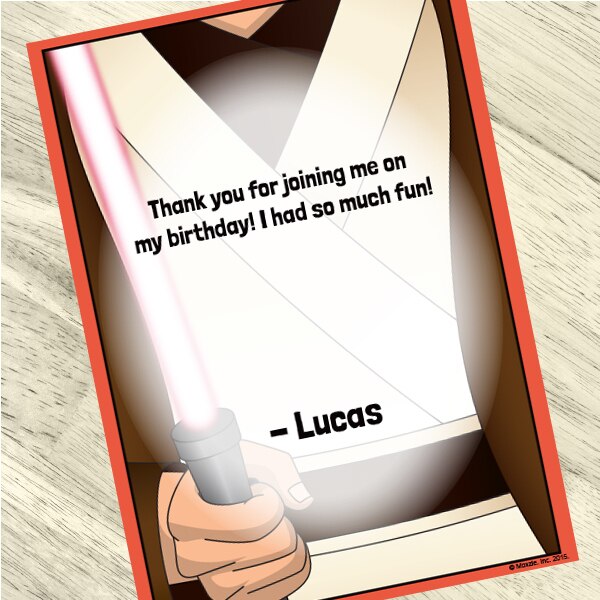 Star Knight Party Thank You, 5x7-in, Editable Canva Template by Birthday Direct