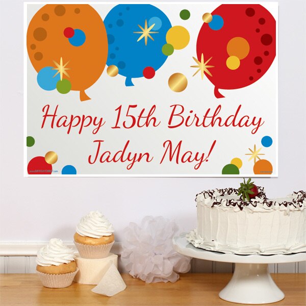 Bright Birthday Party Sign, Editable PDF Printable by Birthday Direct