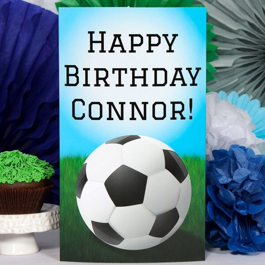 Soccer Party Centerpiece, 10 inch Editable PDF Printable by Birthday Direct