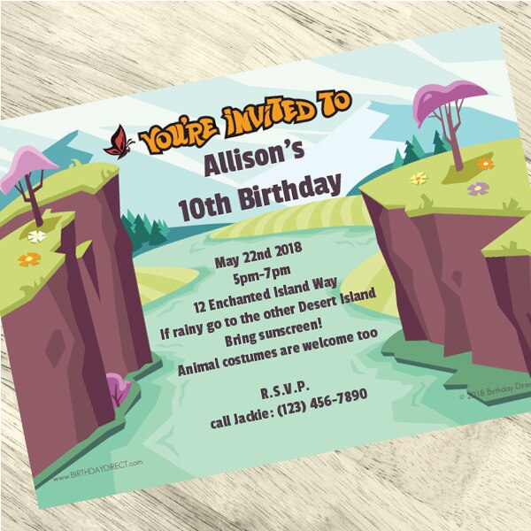 Wild Adventure Party Invitation, 5x7-in, Editable PDF Printable by Birthday Direct