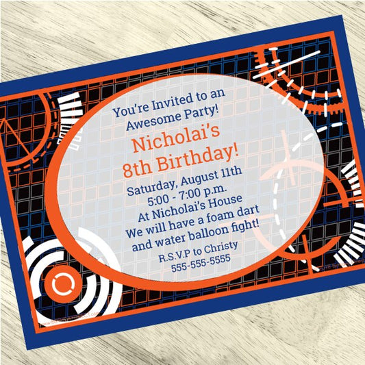 Target Blast Party Invitation, 5x7-in, Editable PDF Printable by Birthday Direct