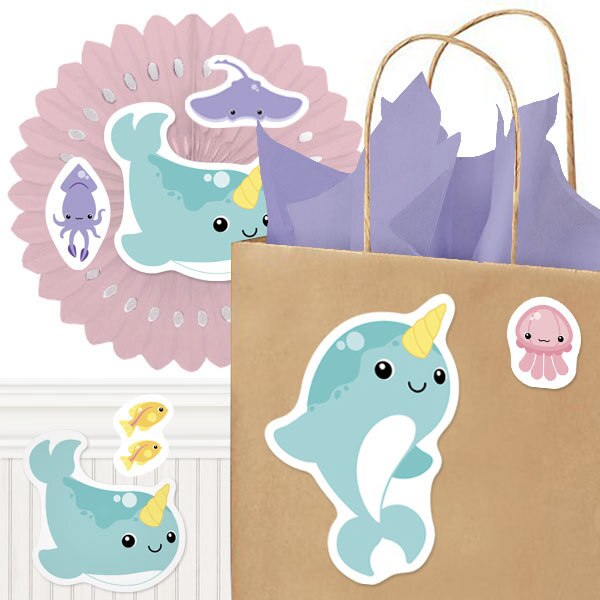 Narwhal Fantasy Party Cutout Decorations, 8.5x11 Printable PDF by ...