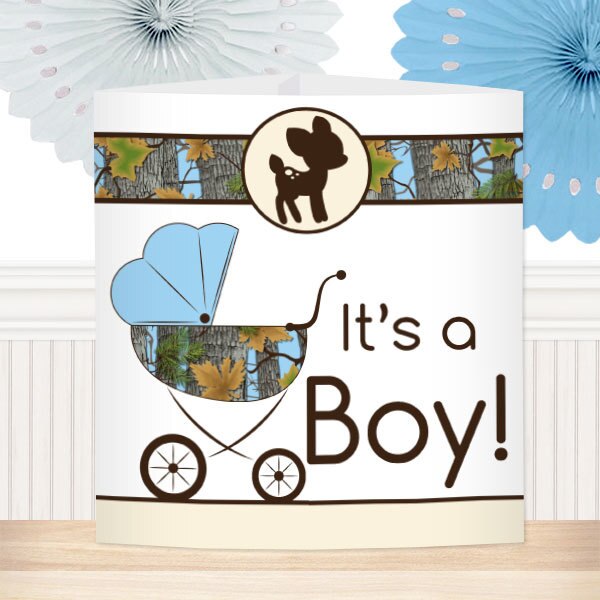 Camouflage Blue Baby Shower Centerpiece, 8.5x11 Printable PDF by Birthday Direct