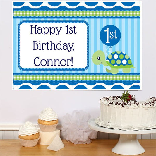 Little Turtle 1st Birthday Sign, Editable PDF Printable by Birthday Direct