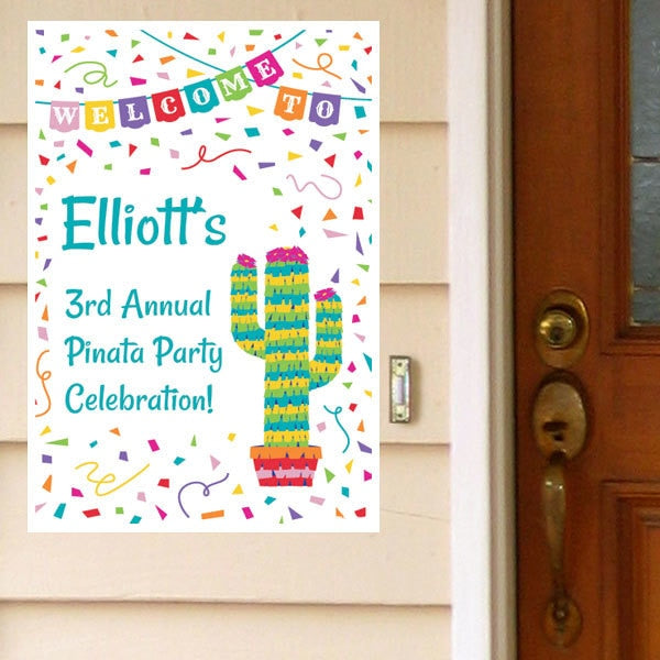 Cactus Pinata Fiesta Party Door Greeter, Editable PDF Printable by Birthday Direct