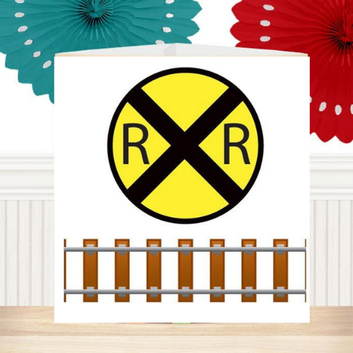 Railroad Crossing Party Centerpiece, 8.5x11 Printable PDF by Birthday Direct